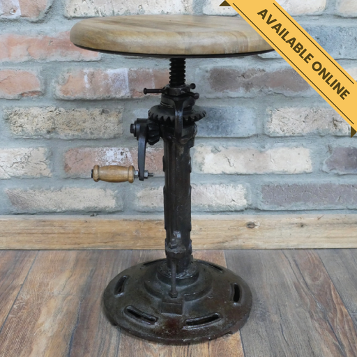 Industrial stool. A unique and stylish piece, perfect for modern or rustic interiors, 30cm wide, 30cm deep, weighs 9.10kgs.