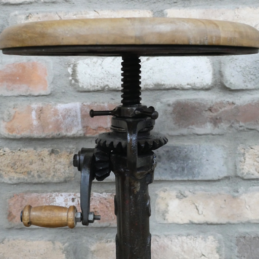 Compact industrial-style stool 30cm wide by 30cm deep weighing 9.10kg perfect for modern or rustic interiors.
