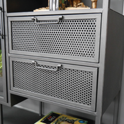 Tall display cabinet with clear glass doors, dimensions 190cm H x 95cm W x 34cm D, weight 40kg, perfect for modern or traditional interiors.