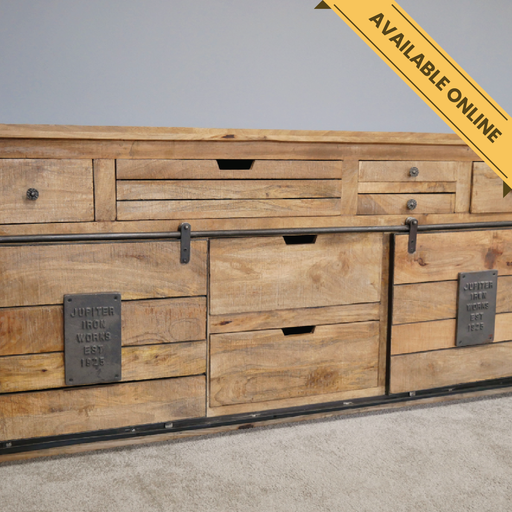 Industrial style large sideboard, H:82cm W:179cm D:40cm, Weight:66.2kg.