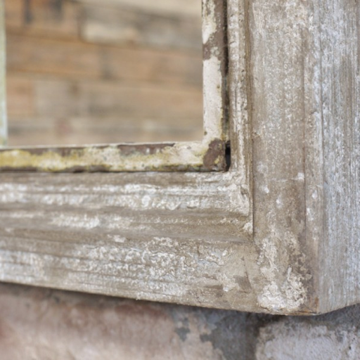 Stylish farmhouse-inspired arch mirror with vintage detailing, 94 × 54 × 5cm, total mass 8.5kg.