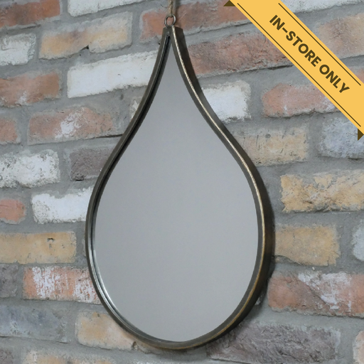 Mirror teardrop large. A unique and stylish piece, perfect for modern or rustic interiors, 53cm high, 36cm wide, 3cm deep, weighs 1.67kgs.