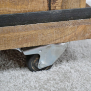 Solid mango wood storage cabinet with a rustic finish, dimensions 88cm H × 81cm W × 40cm D, weight 32kg.