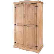 Sturdy double-door wardrobe offering generous storage for clothes, dimensions 189cm H × 100cm W × 56cm D, weight 48.5kg.