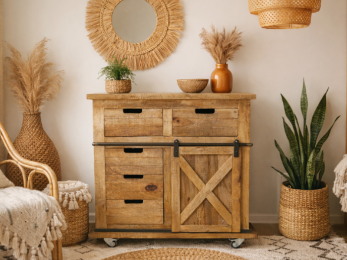 RUSTIC CABINET MANGO WOOD