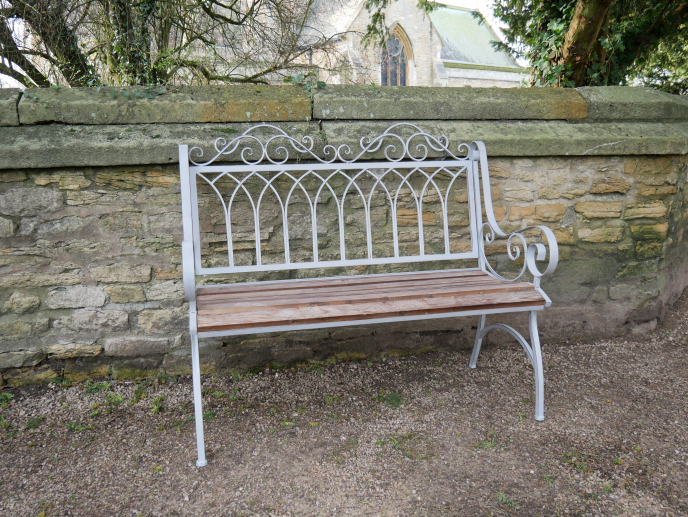 LINCOLN BENCH METAL FRAME WOOD SEAT