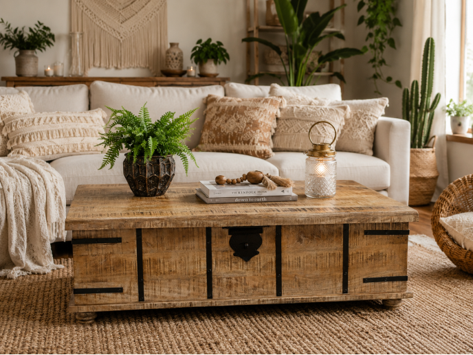 LARGE TRUNK STORAGE COFFEE TABLE