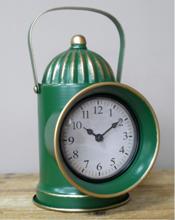 CLOCK GREEN RAILWAY LANTERN