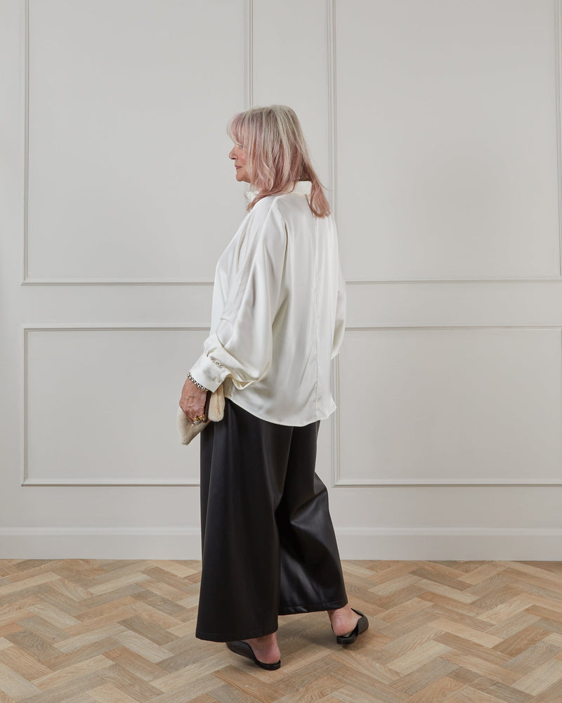 Chalk women’s Flo shirt cream cotton back view