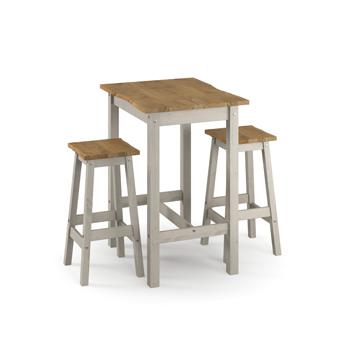 LIVE EDGE SMALL RECTANGULAR HIGH BREAKFAST BAR TABLE & (PAIR) BAR STOOL SET
