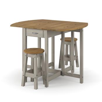 OVAL BREAKFAST DROP LEAF GATELEG TABLE & (PAIR) STOOL SET