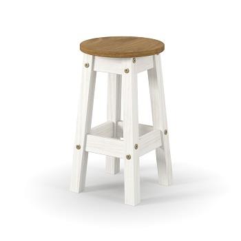 WHITE LOW BREAKFAST STOOLS (PAIR)