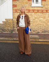 JASMINE STRIPE TROUSER TOBACCO