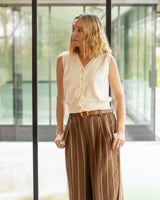 JASMINE STRIPE TROUSER TOBACCO