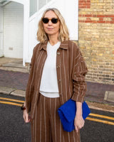 KATH STRIP JACKET TOBACCO