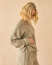 Chalk women’s Kerrie sweatshirt mole brown relaxed fit side view