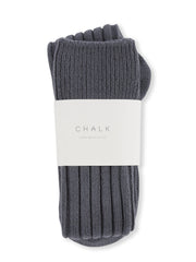Chalk women’s long boot socks knitted folded pair