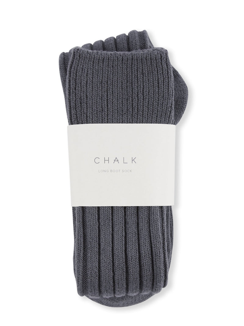Chalk women’s long boot socks knitted folded pair