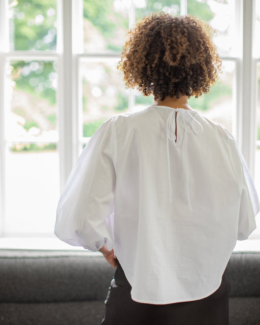 Chalk women’s Penelope shirt white cotton button-down back view