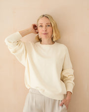 Chalk women’s Uma jumper vanilla cream knitted close-up texture detail