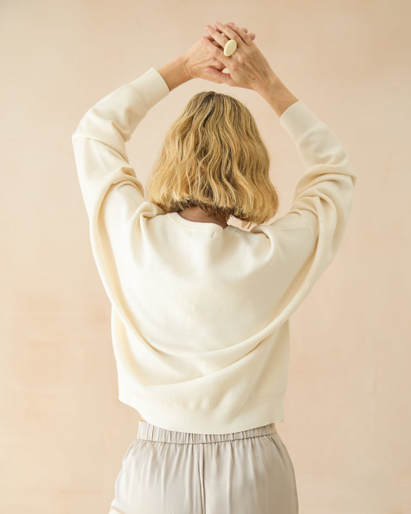 Chalk women’s Uma jumper vanilla cream knitted back view