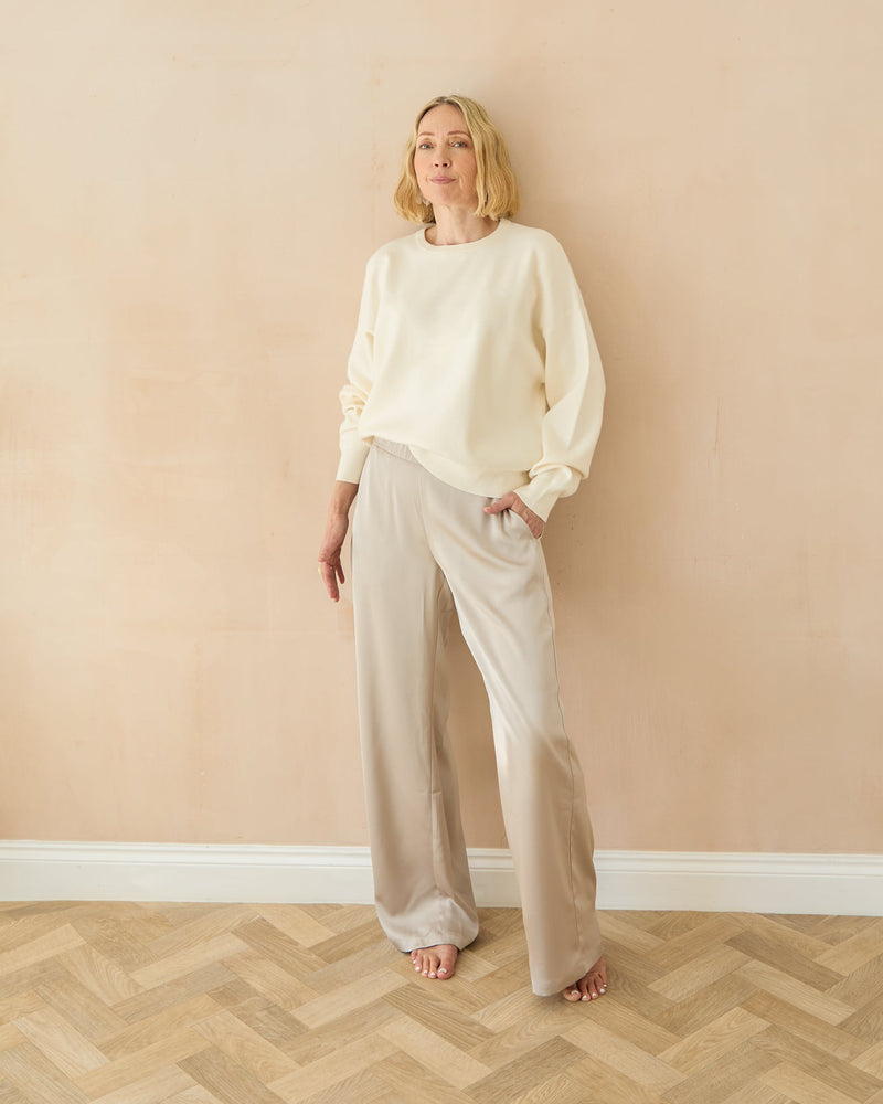 Chalk women’s Uma jumper vanilla cream knitted front view