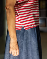 WEI TOP RED/ECRU