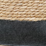 Elegant woven planter in two complementary tones, suitable for tabletops or floors, weighing 1.92kg.
