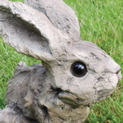 Rustic-chic bunny ornament crafted to resemble wood, 17cm tall by 10cm wide by 15cm deep, lightweight at 0.25kg.