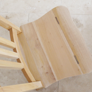 Handcrafted unfinished chair that converts to a deep step stool, 89cm high by 44cm wide, with variable depth (44cm/66cm), weighing 8kg, perfect for rustic or modern spaces.