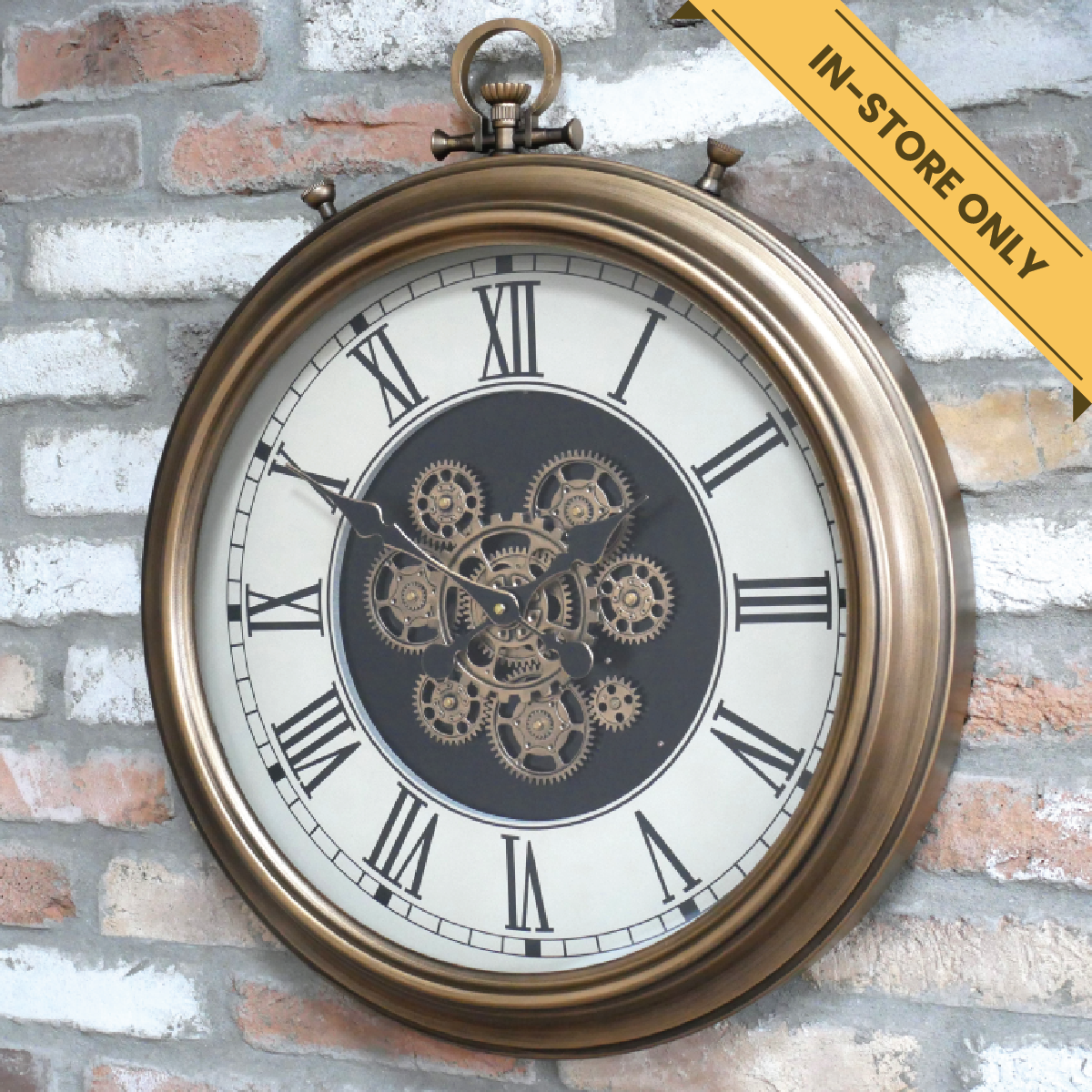 Dutch Imports Clock W/ Cogs Gold Pocket Watch | Furniture & Home Decor ...