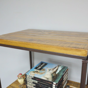 Slim-profile industrial bookshelf, 152cm tall by 50cm wide by 37cm deep, lightweight at 12.5kg, suited for urban or farmhouse decor.