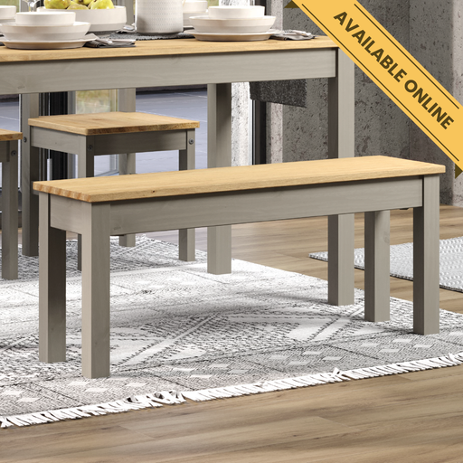 Spacious Linea wooden bench crafted to pair seamlessly with a 1500mm dining table; height 45cm, width 135cm, depth 30cm; weight 8.5kg.