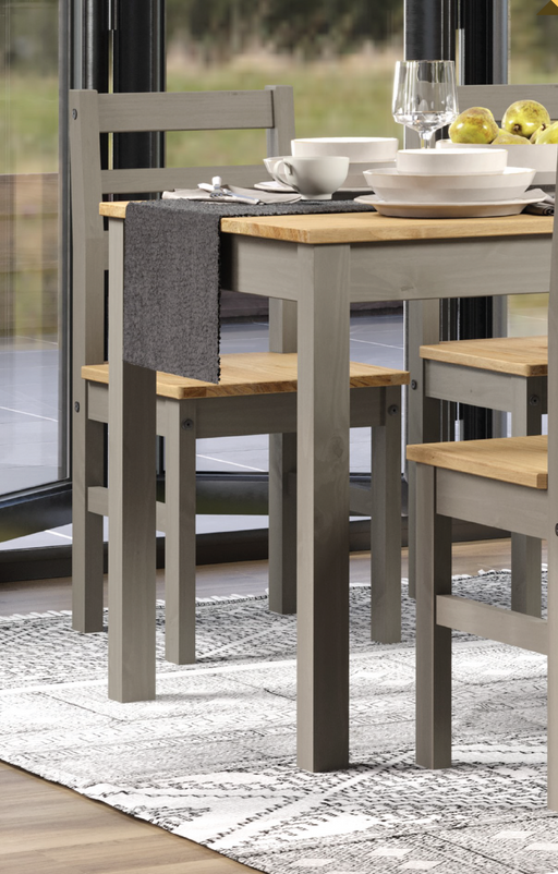 Pair of Linea ladder-back dining chairs offering classic style and reliable support; height 90.5cm, width 40.5cm, depth 43cm; total weight 12kg.