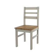 Two sturdy ladder-back chairs with a traditional silhouette, perfect for timeless dining spaces; dimensions: 90.5cm H x 40.5cm W x 43cm D; combined weight 12 kilograms.