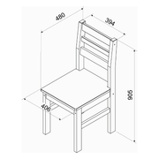 Set of two Linea chairs featuring a distinctive ladder-back design for enduring comfort and rustic charm; each measures 90.5cm tall, 40.5cm wide, and 43cm deep; total weight 12kg.