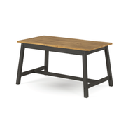 Statement dining ensemble with a natural live-edge table and two stools, designed for modern open spaces; table size 76cm H x 150cm W x 80cm D; combined weight 27 kilograms.
