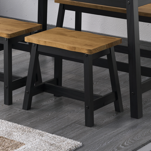 Two rustic single dining benches with organic live-edge tops and artisanal finish; dimensions per bench: height 45.5cm, width 52.5cm, depth 31.5cm; combined weight 10kg.