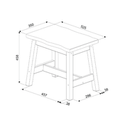 Live-edge dining benches sold as a matching pair, each with unique contours and solid timber construction; overall dimensions per bench 45.5 x 52.5 x 31.5cm; weight 10kg for the set.