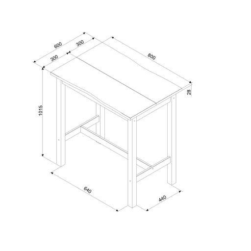 Small live-edge bar table and stool pair with natural wood detailing, perfect for modern kitchens seeking organic texture; measures 100cm tall, 60cm wide, and 80cm deep; combined weight 28 kilograms.