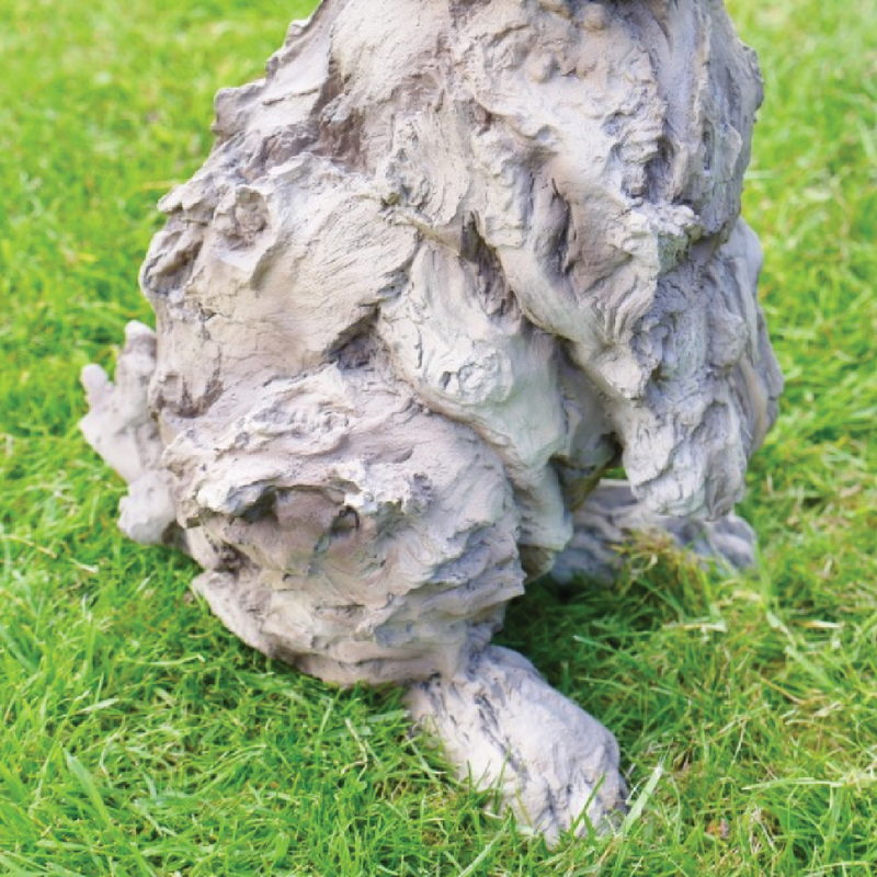 Decorative rabbit ornament with realistic wood-effect texture, perfect for shelves or tabletops, 41 × 19 × 21cm, 1.5kg.