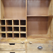 Rustic-chic pantry cabinet with solid wood construction, 180 × 98 × 48cm, weighing 92.7kg—perfect for country or modern-rustic interiors.