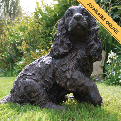 Spaniel resin ornament. A unique and stylish piece, perfect for modern or rustic interiors, 40cm high, 40cm wide, weighs 4.5kgs.
