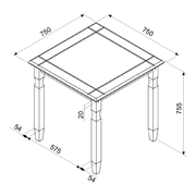 Space-efficient square dining set combining durability and simplicity for compact homes; table and two chairs included; size 75 x 75 x 75cm; total weight 24.5kg.