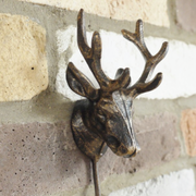 Decorative stag head wall hook with a single functional hook, dimensions 25cm H × 8cm W × 6cm D, weight 0.37kg.