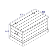 Sturdy storage chest crafted from pine, offering generous space for linens, toys, or holiday décor; measures 44.5cm tall, 90.2cm wide, and 48cm deep; total weight 16kg.