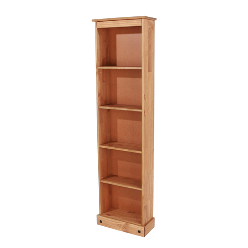 Space-saving narrow bookshelf with a timeless aesthetic, ideal for tight corners or hallways; dimensions: 176cm high, 46cm wide, 20cm deep; weighs 11.5 kilograms.