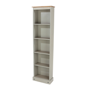 Space-saving vertical bookshelf with a slim profile, ideal for compact areas needing stylish storage; dimensions: 176cm H × 46cm W × 20cm D; weighs 11.5 kilograms.