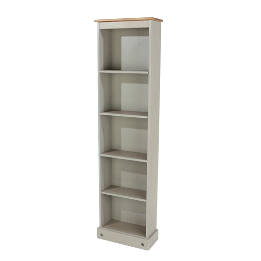 Space-saving vertical bookshelf with a slim profile, ideal for compact areas needing stylish storage; dimensions: 176cm H × 46cm W × 20cm D; weighs 11.5 kilograms.