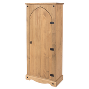 Charming cottage-style cupboard offering neat vertical storage, dimensions 143.5cm H × 60cm W × 31.6cm D, weight 21kg.